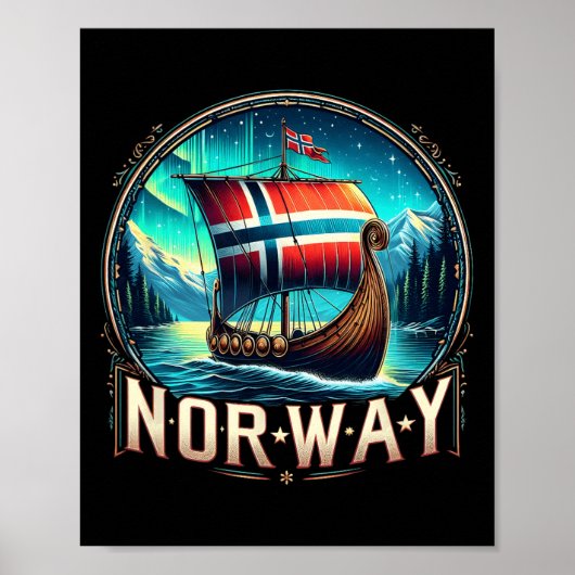 Norwegen Viking Ship Family Matching Outfits Trave Poster (Vorne)