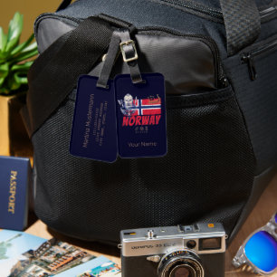 Norwegen: Viking Vintage Flagge und SchiffsSouveni Gepäckanhänger