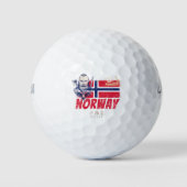 Norwegen: Viking Vintage Flagge und SchiffsSouveni Golfball (Vorderseite)