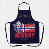 Norwegen: Viking Vintage Flagge und SchiffsSouveni Schürze (Vorderseite)