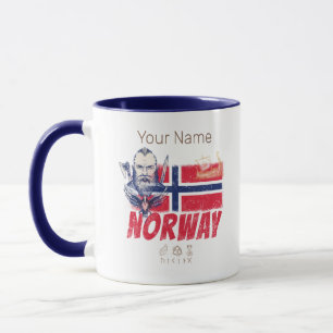 Norwegen: Viking Vintage Flagge und SchiffsSouveni Tasse