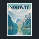 Norwegen Vintage Reise Winter Europa Kreuzfahrt Postkarte<br><div class="desc">Vintag,  Retro,  Reisen,  modern,  Aquarell,  Klassik,  Illustration,  Norwegen,  Winter,  Kreuzfahrt, </div>