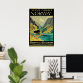 Norwegen - Vintage Schiffswerbung Poster (Heimbüro)