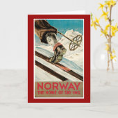 Norwegen Vintage Travel Poster Karte (Gelbe Blume)