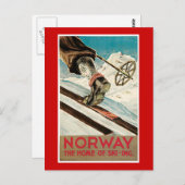 Norwegen Vintage Travel Poster Postkarte (Vorne/Hinten)
