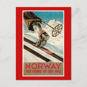 Norwegen Vintage Travel Poster Postkarte