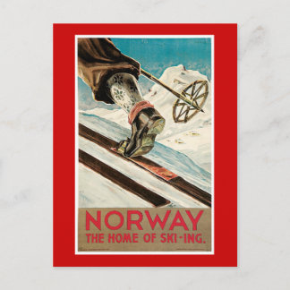Norwegen Vintage Travel Poster Postkarte
