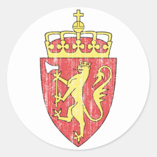 Norwegen-Wappen Runder Aufkleber