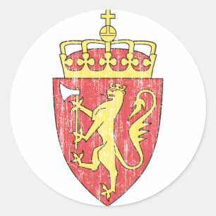 Norwegen-Wappen Runder Aufkleber