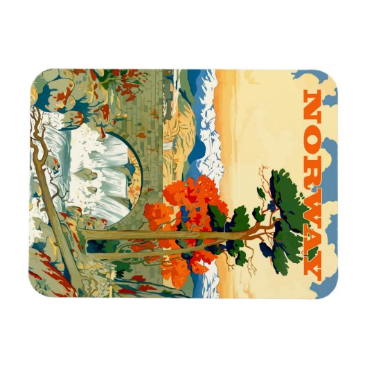 Norwegen, Wasserfall unter der Brücke, Magnet (Horizontal)