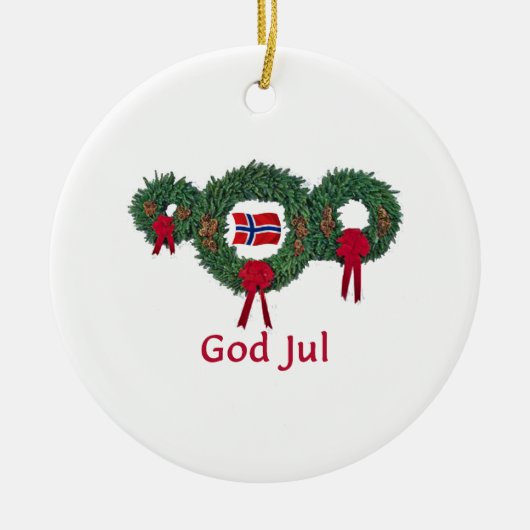 Norwegen-Weihnachten 2 Keramik Ornament (Vorne)