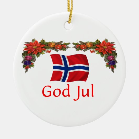 Norwegen-Weihnachten Keramikornament (Vorne)