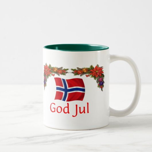 Norwegen-Weihnachten Zweifarbige Tasse (Rechts)