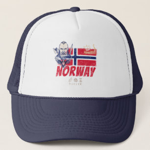 Norwegen Wikinger Vintage-Flagge und Schiff-Souven Truckerkappe