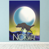 Norwegen Wolf Poster Leinwanddruck (Insitu (Holzboden))