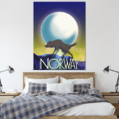 Norwegen Wolf Poster Leinwanddruck (Insitu (Schlafzimmer))