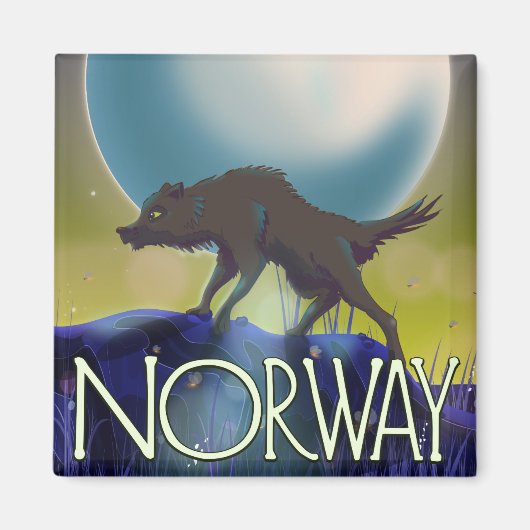 Norwegen Wolf Poster Magnet (Vorne)