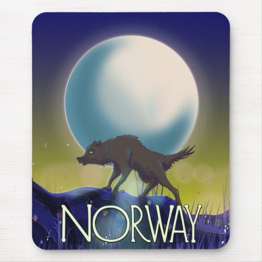 Norwegen Wolf Poster Mousepad (Vorne)