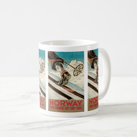 Norwegen ~ Zuhause des Skifahrens Kaffeetasse (VorderseiteRechts)