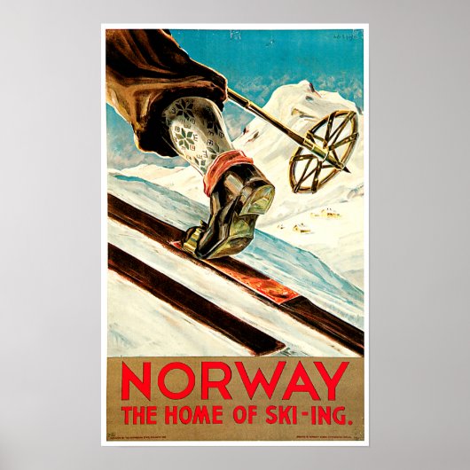 Norwegen - Zuhause für Skireisen Art Poster (Vorne)