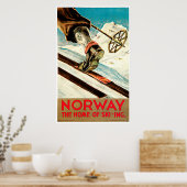 Norwegen - Zuhause für Skireisen Art Poster (Küche)