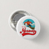 Norwegen zum Ski-Logo. Button (Vorne & Hinten)