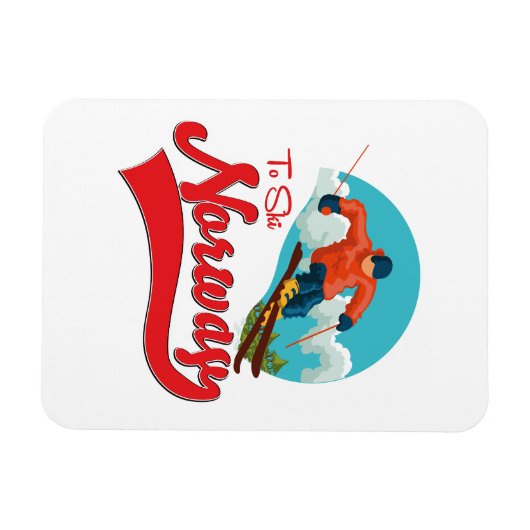 Norwegen zum Ski-Logo. Magnet (Horizontal)