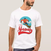 Norwegen zum Ski-Logo. T-Shirt (Vorderseite)