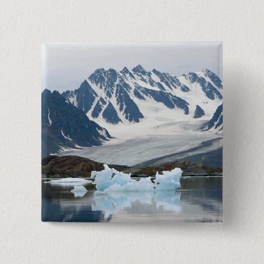 Norwegen, zurückweichender Gletscher und Eisberg Button (Vorderseite)