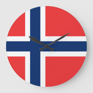 Norwegenflagge Große Wanduhr