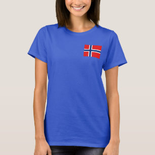 Norwegenflaggen- und -karten-DK-T - Shirt