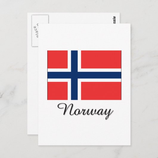 Norwegenflaggendesign Postkarte (Vorne/Hinten)