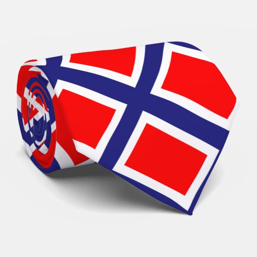 Norwegenflaggenmuster Krawatte (Gerollt)