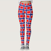 Norwegenflaggenmuster Leggings (Vorderseite)