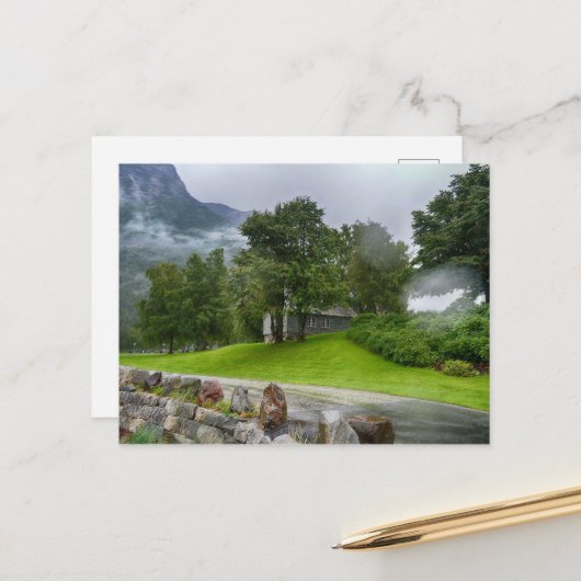Norwegenlandschaft Postkarte (Vorderseite/Rückseite Beispiel)