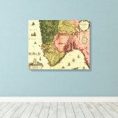 NorwegenPanoramakarte Norwegen Leinwanddruck (Insitu (Holzboden))