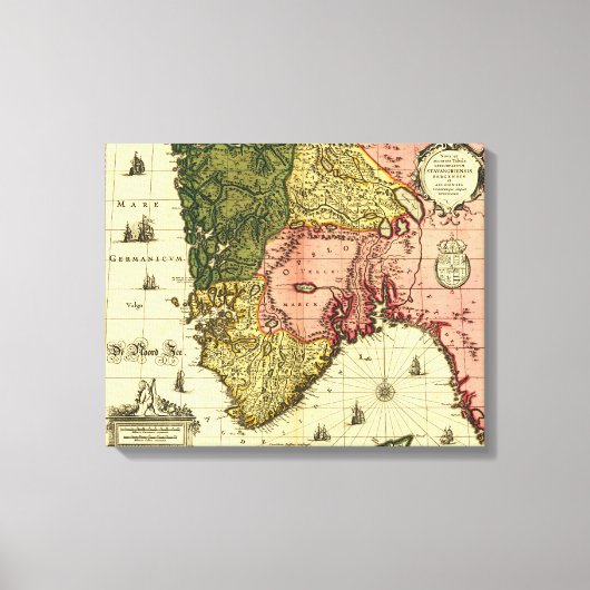 NorwegenPanoramakarte Norwegen Leinwanddruck (Vorderseite)