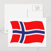 Norwegens Flagge Postkarte (Vorne/Hinten)