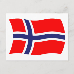 Norwegens Flagge Postkarte