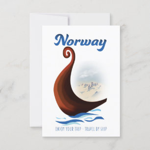 Norwegens Langboot-Reiseposter