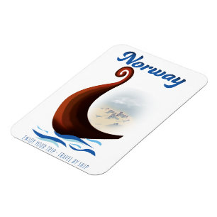 Norwegens Langboot-Reiseposter Magnet