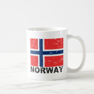 Norwegens Vintage-Flagge Kaffeetasse