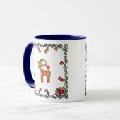 Norweger Bunad mit Blumen und Julbock Tasse (Vorderseite Links)