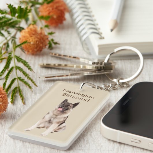 Norweger Elkhound Hundezucht Schlüsselanhänger (Vorderseite rechts)