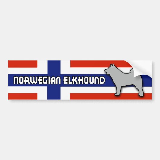 Norweger Elkhound mit Flagge Autoaufkleber (Vorne)
