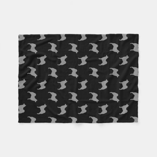 Norweger Elkhound Silhouette-Muster Fleecedecke (Vorderseite (Horizontal))