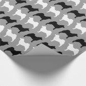 Norweger Elkhound Silhouette-Muster Geschenkpapier (Ecke)