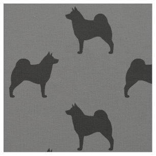 Norweger Elkhound Silhouette-Muster Stoff