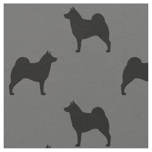 Norweger Elkhound Silhouette-Muster Stoff (Nahaufnahme)