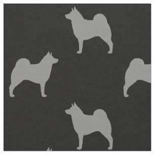 Norweger Elkhound Silhouette-Muster Stoff